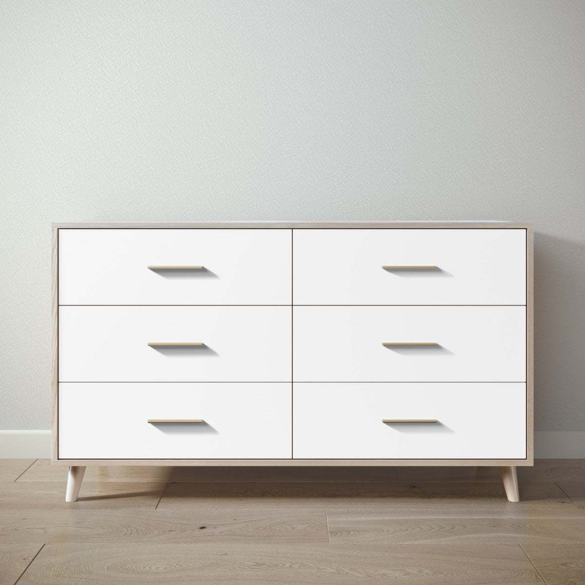 New York Double Dresser in Ash / Solid White finish