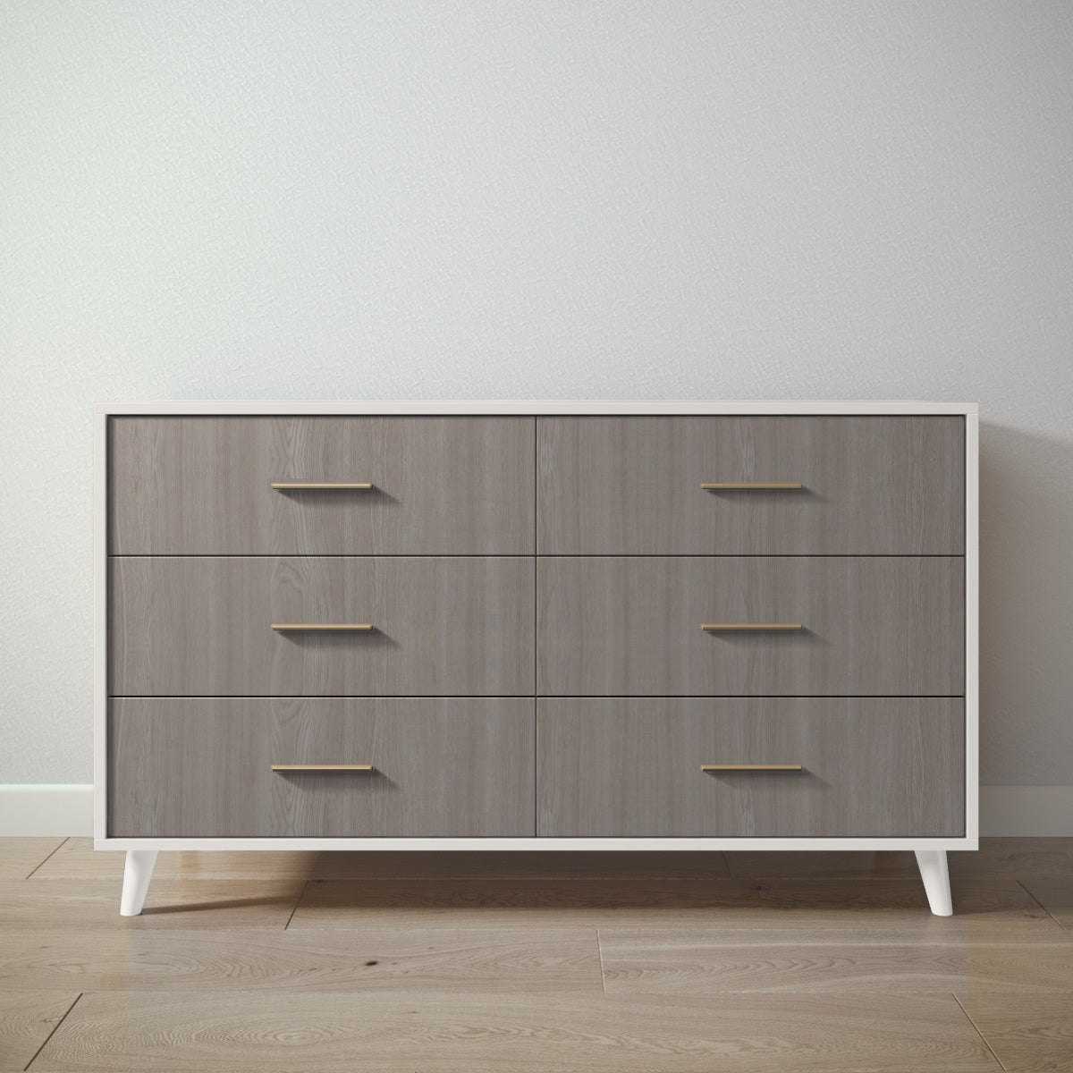 New York Double Dresser in Bianco Satinato / Aqua Grey finish