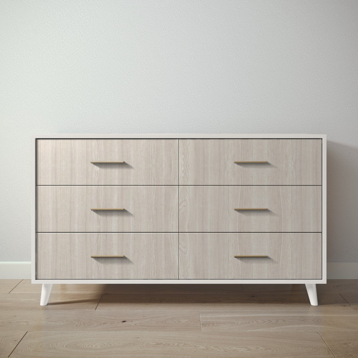 New York Double Dresser in Bianco Satinato / Ash finish