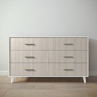 New York Double Dresser in Bianco Satinato / Ash finish