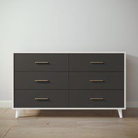 New York Double Dresser in Bianco Satinato / Peppercorn finish