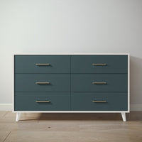 New York Double Dresser in Bianco Satinato / Rosemary finish