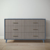 New York Double Dresser in Navy / Aqua Grey finish