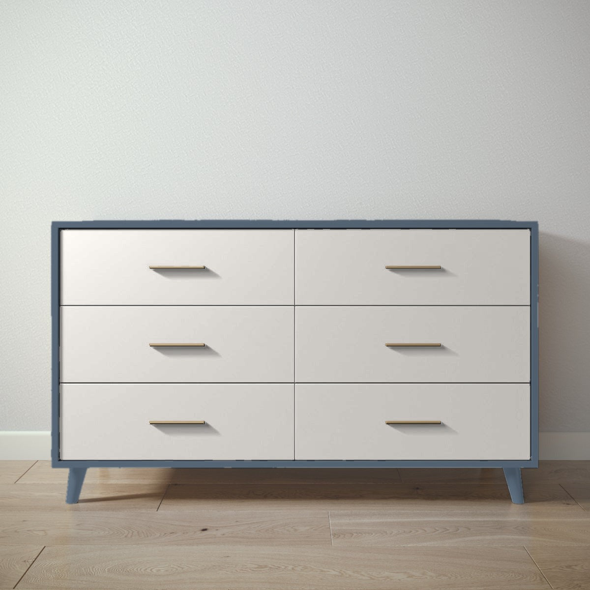 New York Double Dresser in Navy / Bianco Satinato finish