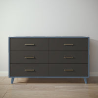 New York Double Dresser in Navy / Peppercorn finish