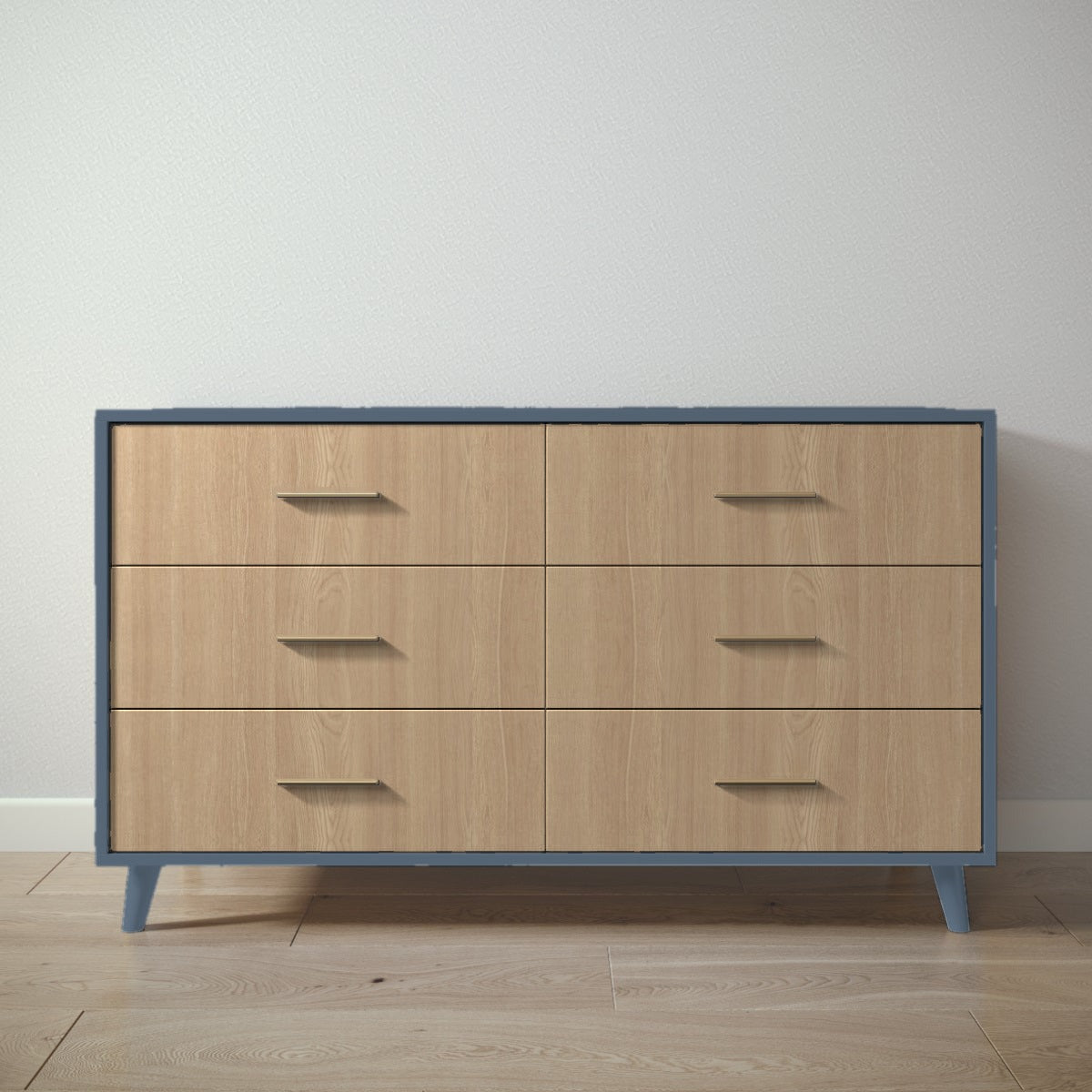 New York Double Dresser in Navy / Sandstone finish