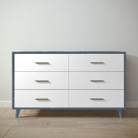 New York Double Dresser in Navy / Solid White finish