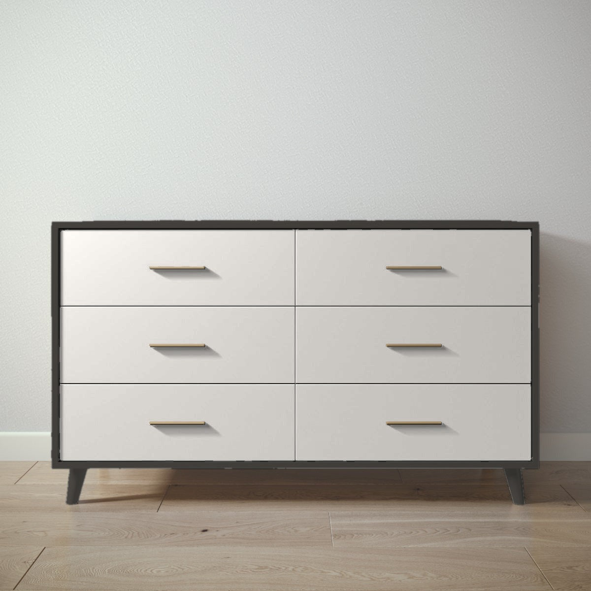 New York Double Dresser in Peppercorn / Bianco Satinato finish