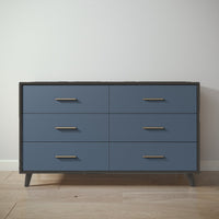 New York Double Dresser in Peppercorn / Navy finish