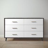 New York Double Dresser in Peppercorn / Solid White finish