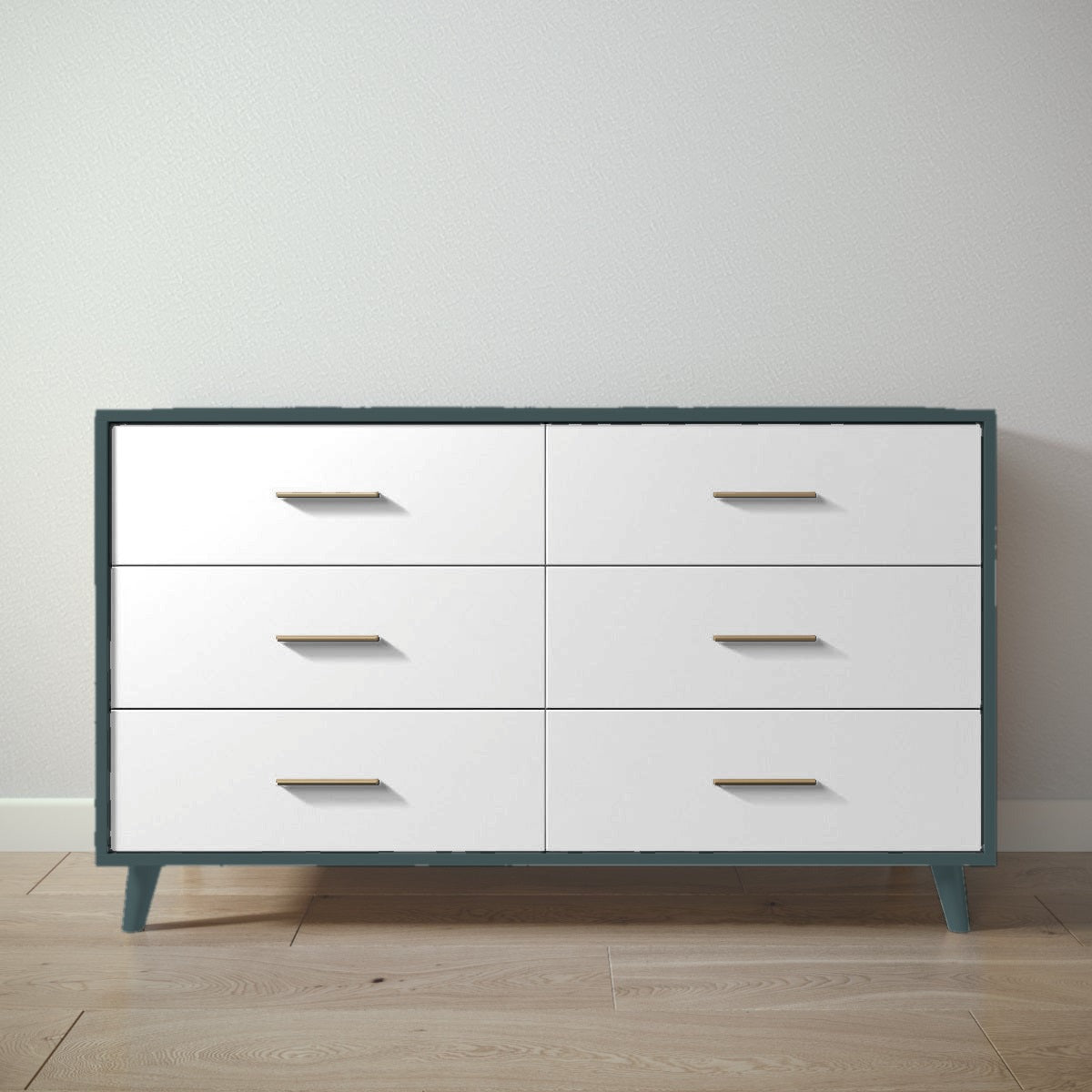 New York Double Dresser in Rosemary / Solid White finish