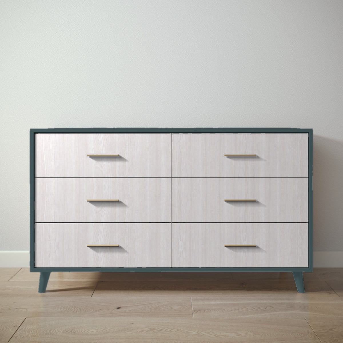 New York Double Dresser in Rosemary / Washed White finish
