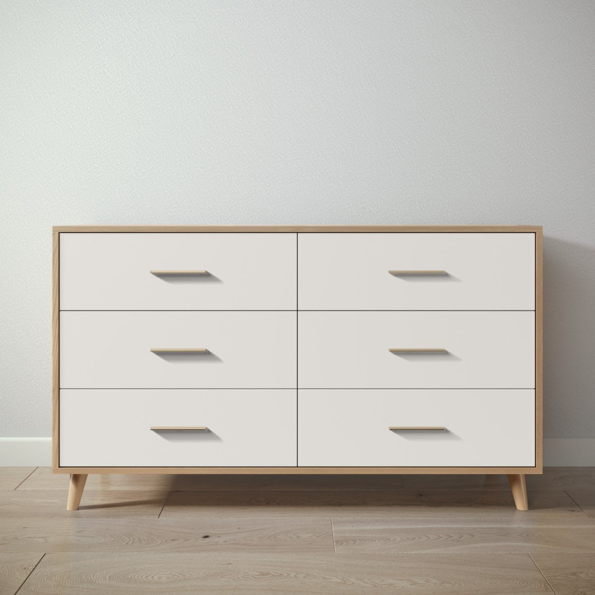 New York Double Dresser in Sandstone / Bianco Satinato finish