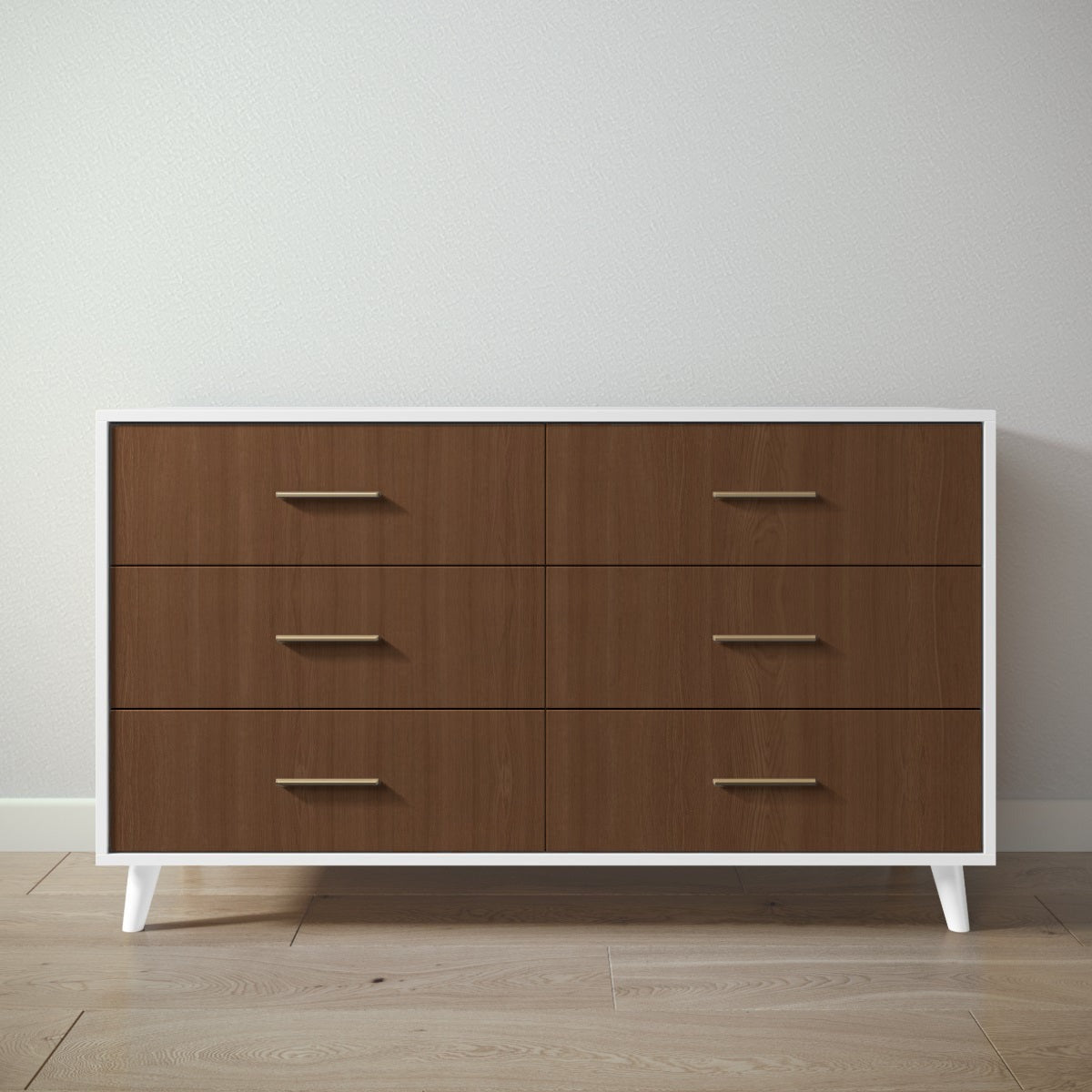 New York Double Dresser in Solid White / Nocello finish