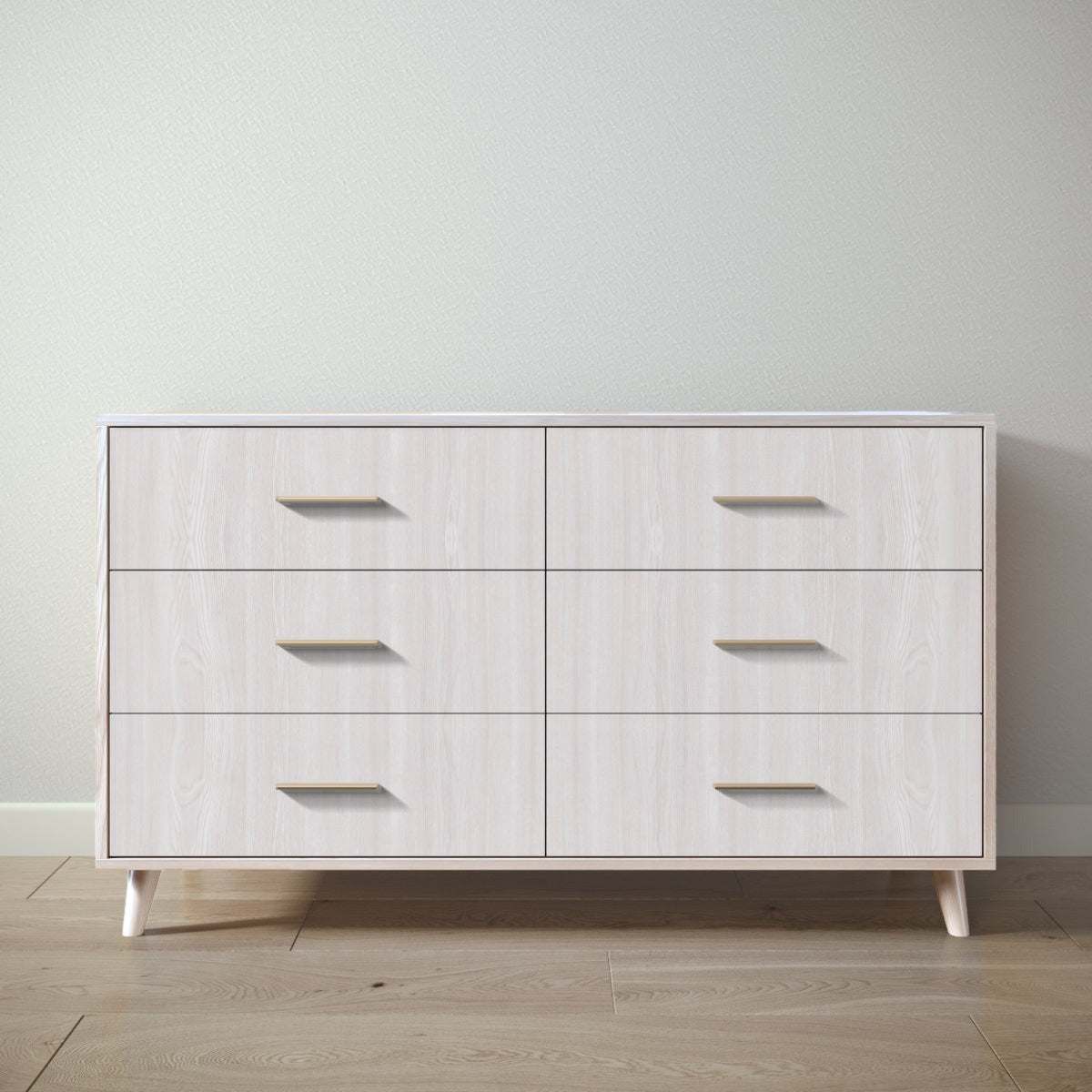New York Double Dresser in Washed White / Washed White finish