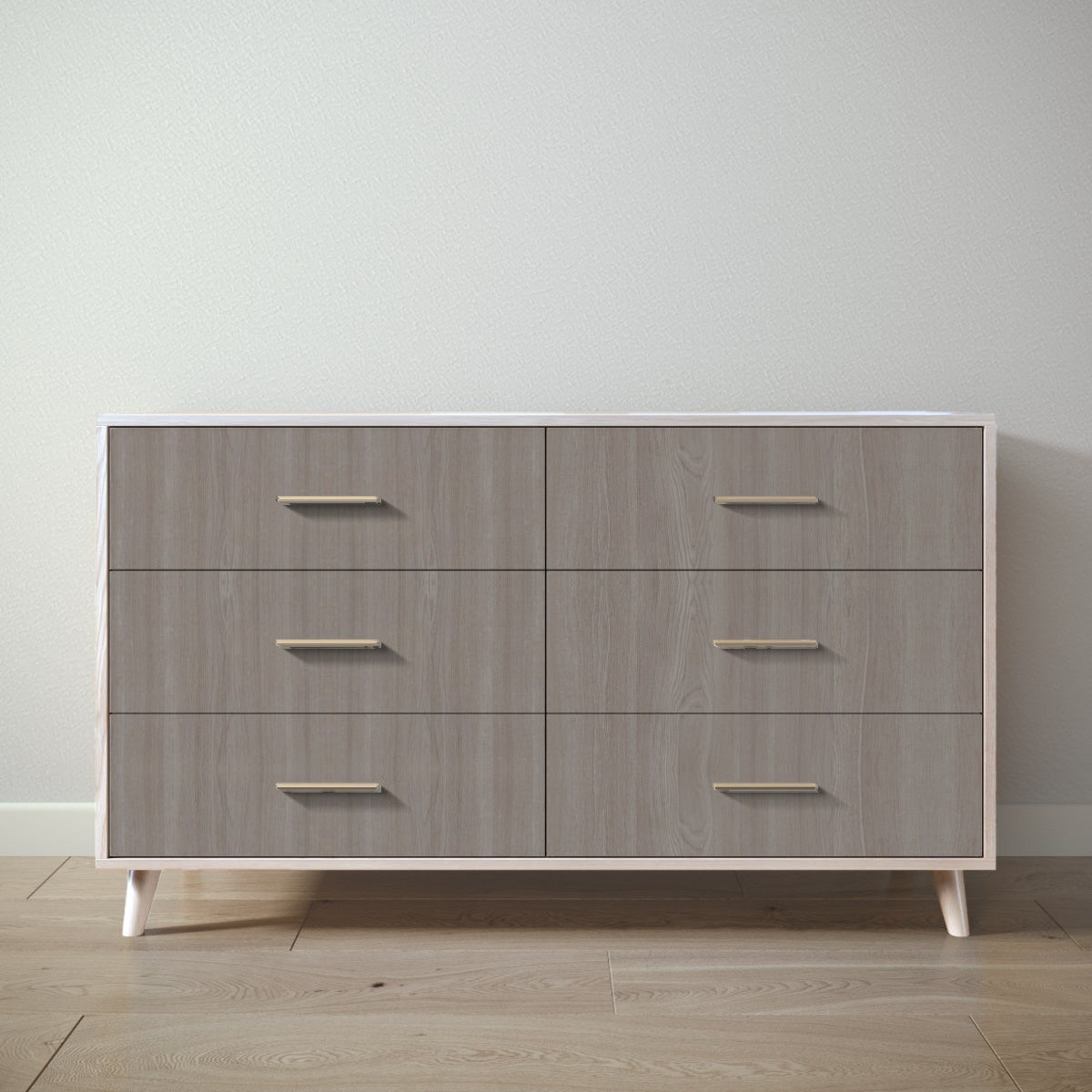 New York Double Dresser in Washed White / Aqua Grey finish