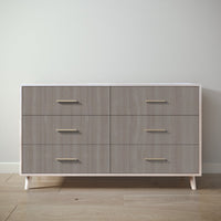 New York Double Dresser in Washed White / Aqua Grey finish