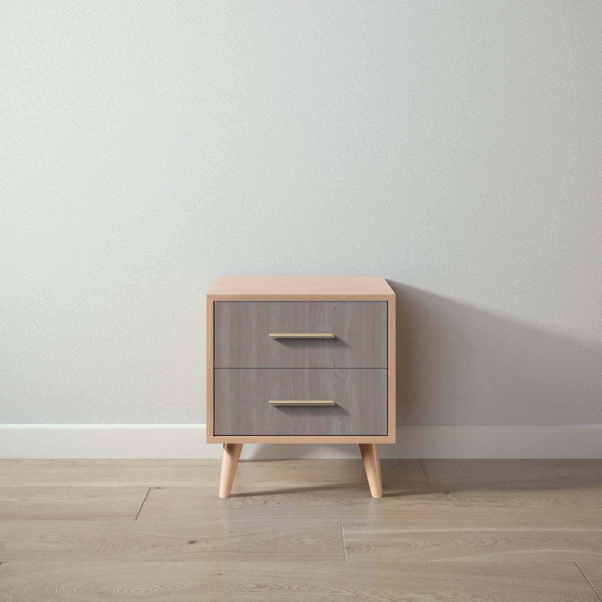 New York Nightstand in Albero Puro / Aqua Grey finish