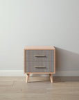 New York Nightstand in Albero Puro / Aqua Grey finish