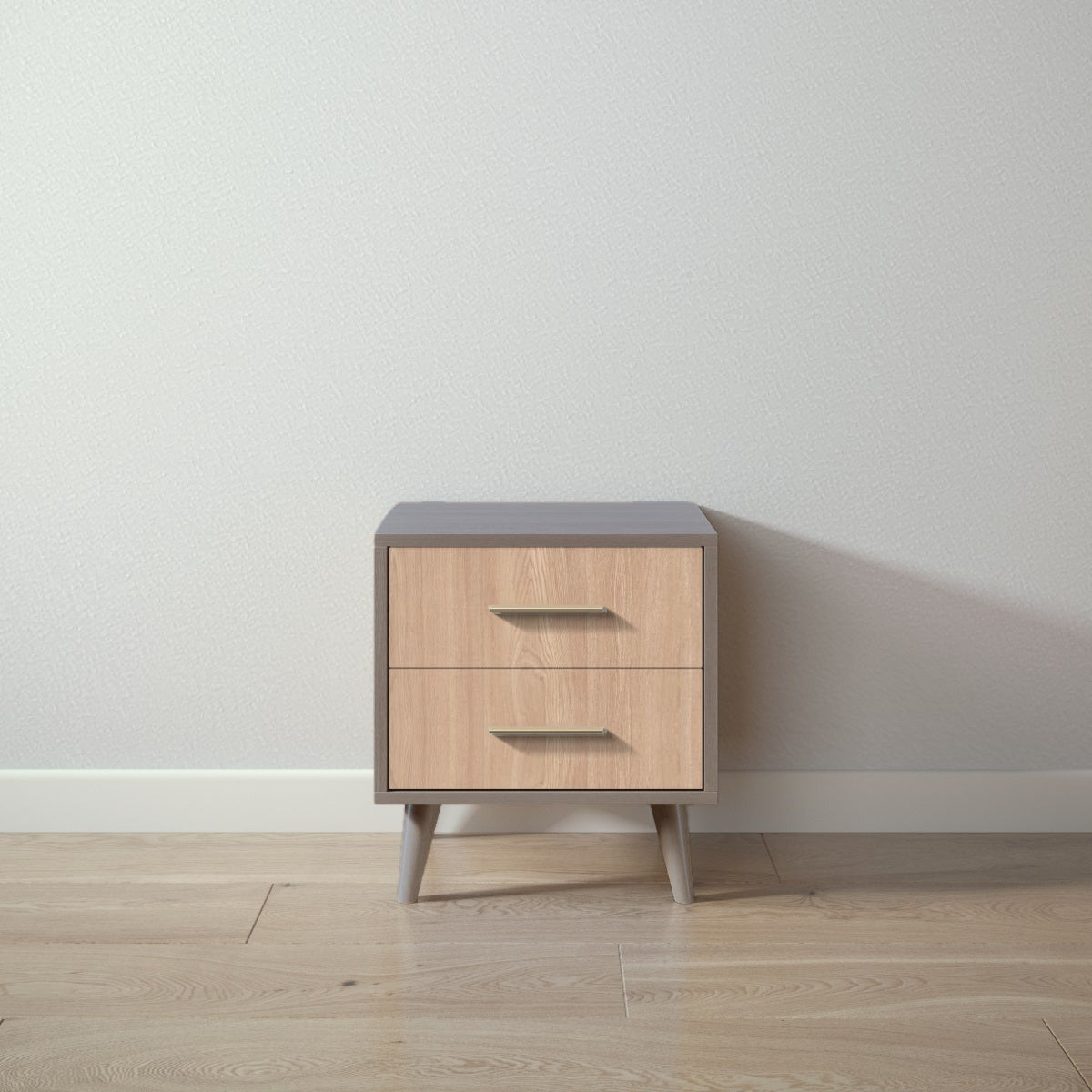 New York Nightstand in Aqua Grey / Albero Puro finish