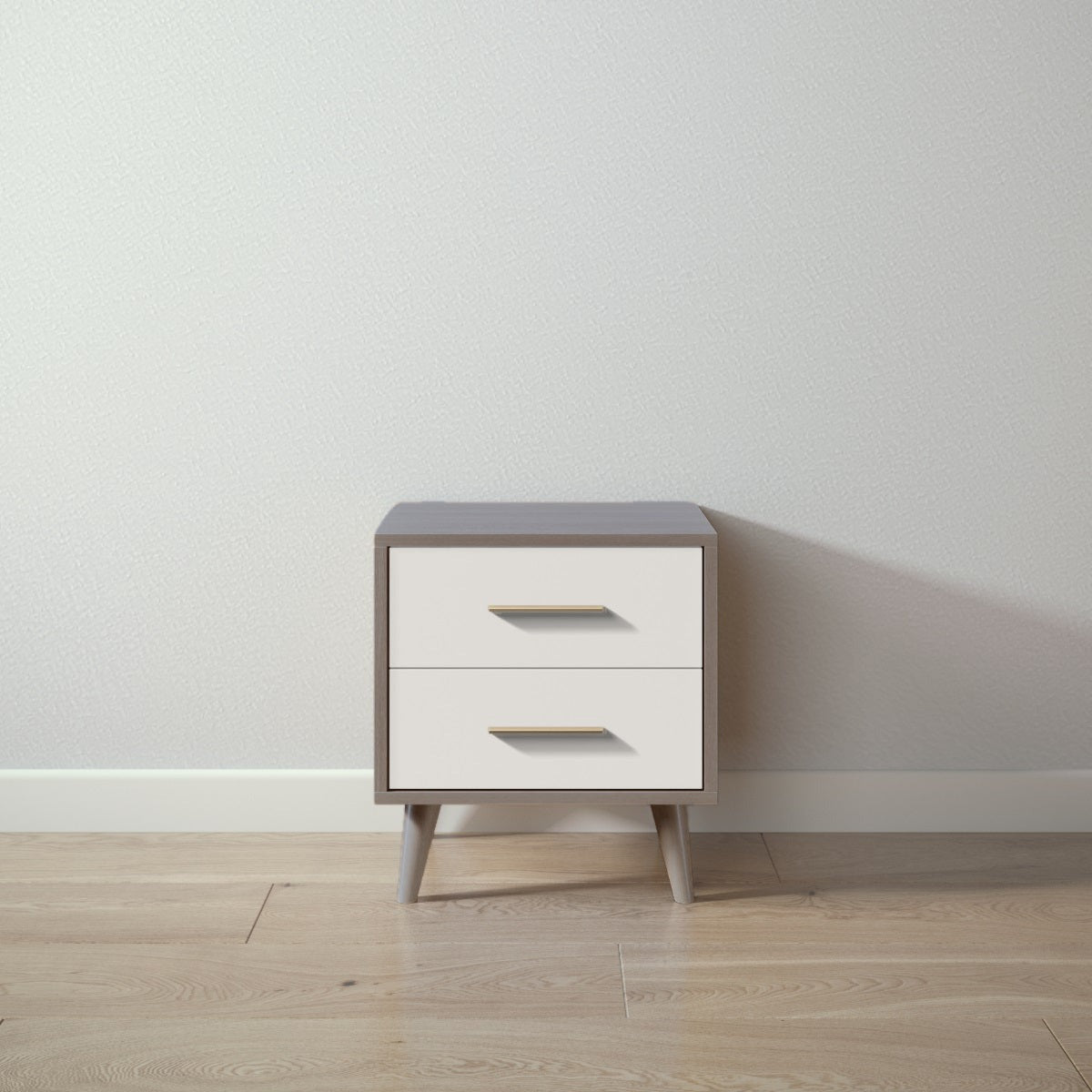 New York Nightstand in Aqua Grey / Bianco Satinato finish