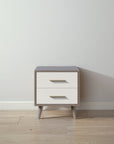 New York Nightstand in Aqua Grey / Bianco Satinato finish