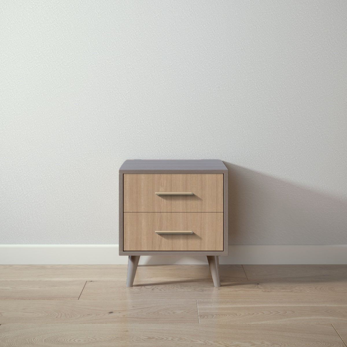 New York Nightstand in Aqua Grey / Harvest finish