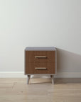 New York Nightstand in Aqua Grey / Nocello finish