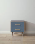 New York Nightstand in Aqua Grey / Navy finish