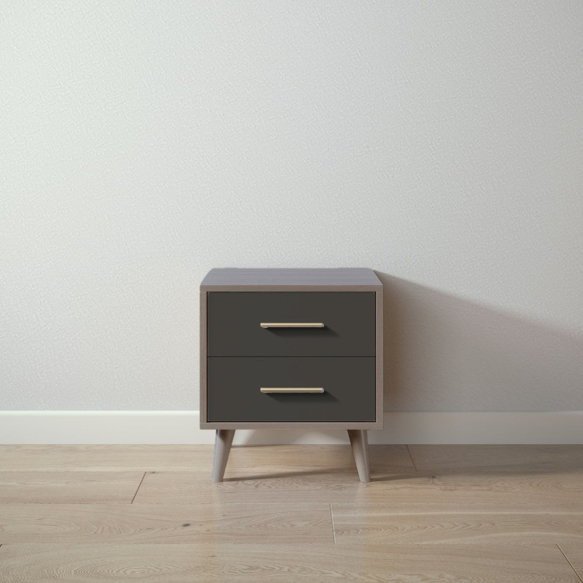New York Nightstand in Aqua Grey / Peppercorn finish