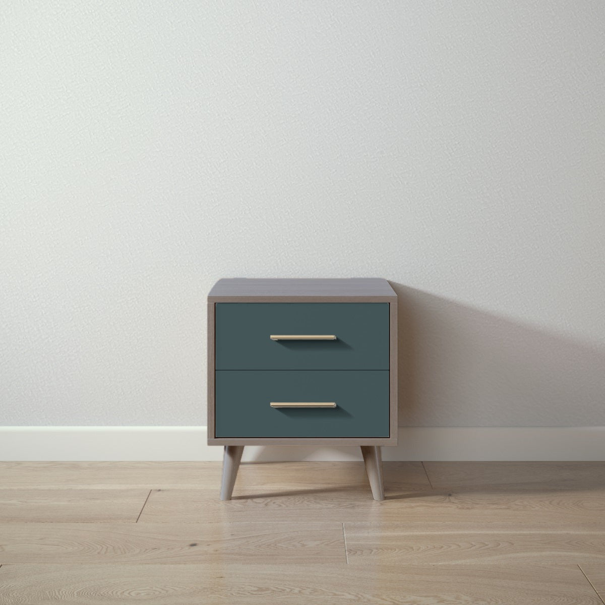 New York Nightstand in Aqua Grey / Rosemary finish