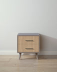 New York Nightstand in Aqua Grey / Sandstone finish