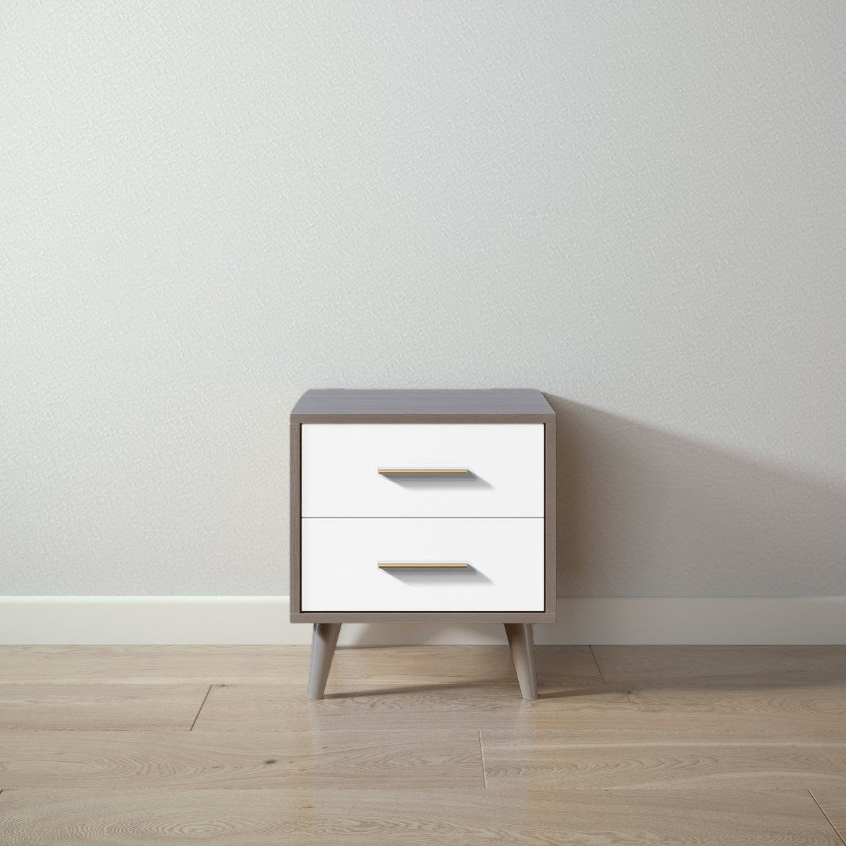 New York Nightstand in Aqua Grey / Solid White finish