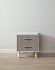 New York Nightstand in Ash / Aqua Grey finish