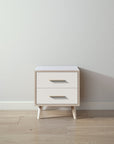 New York Nightstand in Ash / Bianco Satinato finish
