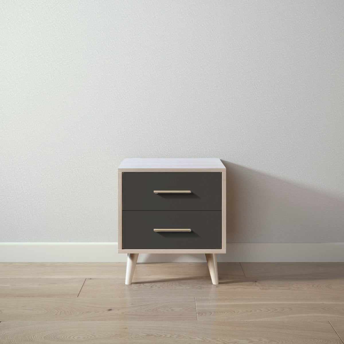 New York Nightstand in Ash / Peppercorn finish