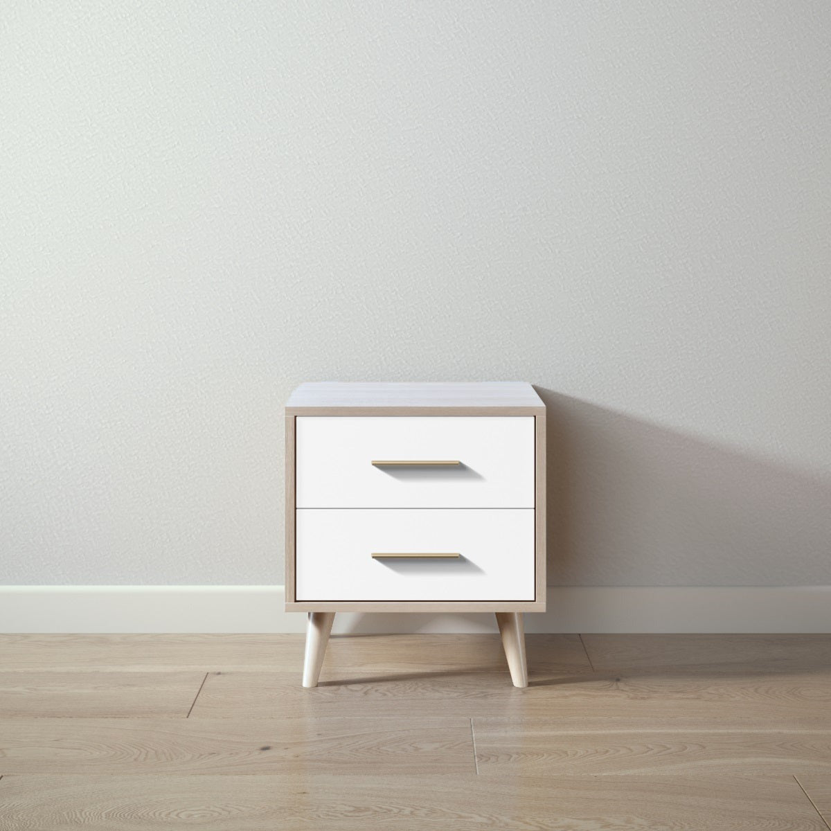 New York Nightstand in Ash / Solid White finish