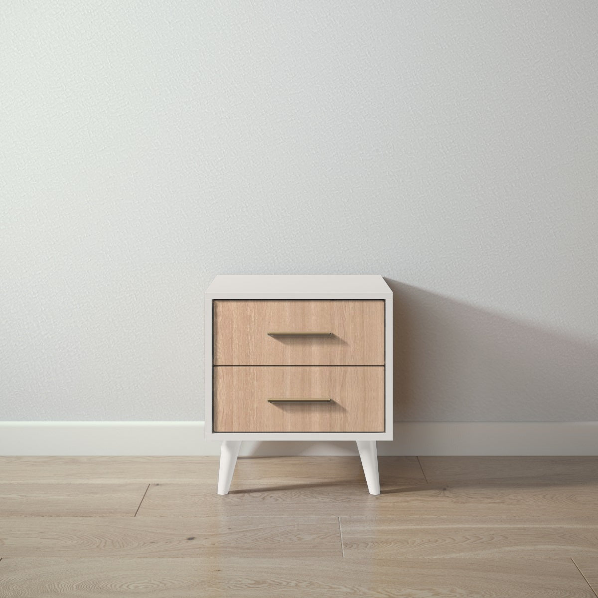 New York Nightstand in Bianco Satinato / Albero Puro finish