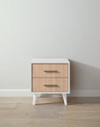 New York Nightstand in Bianco Satinato / Albero Puro finish