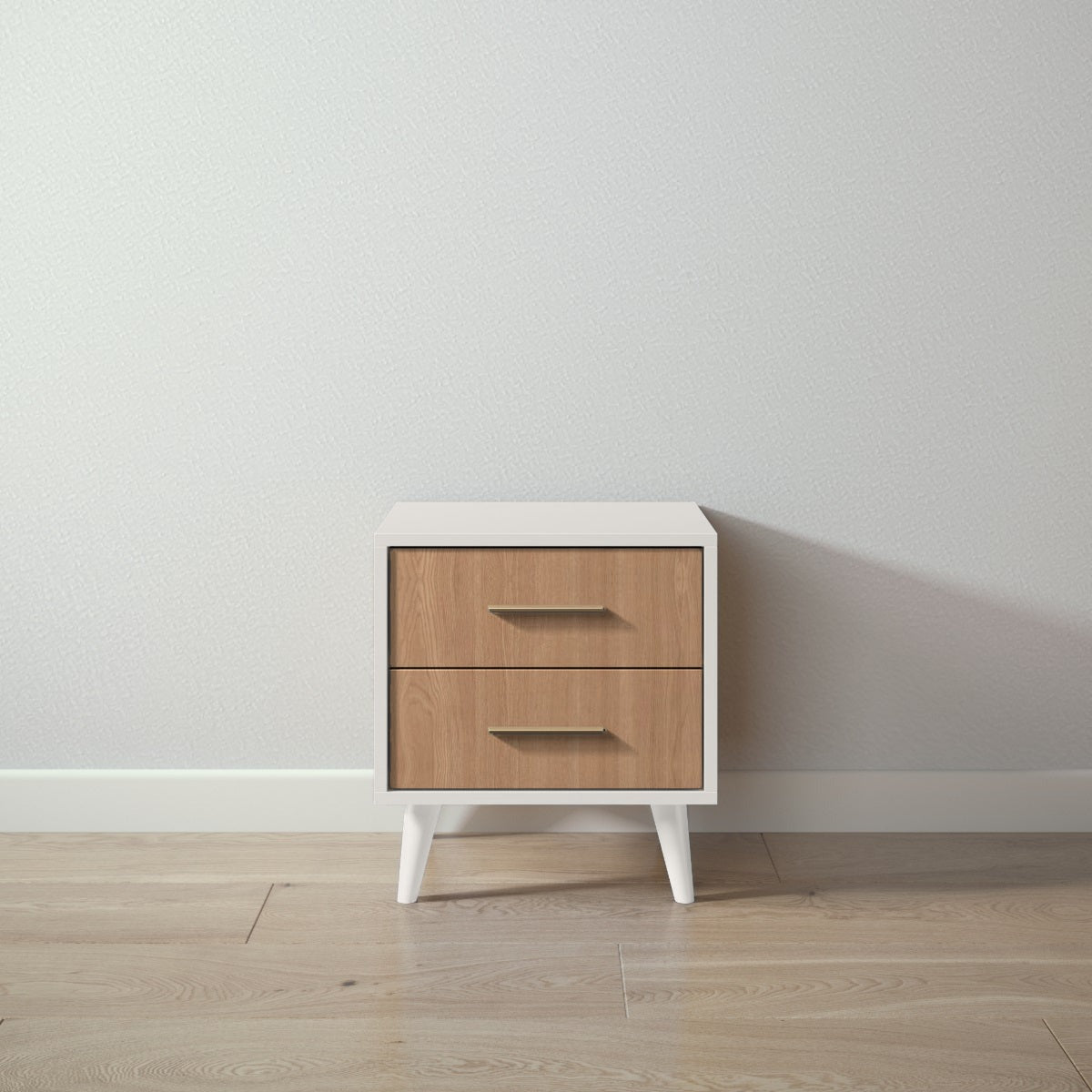 New York Nightstand in Bianco Satinato / Bruno Antico finish