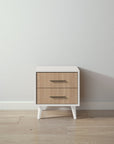 New York Nightstand in Bianco Satinato / Harvest finish