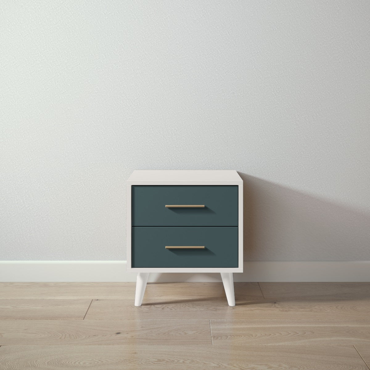 New York Nightstand in Bianco Satinato / Rosemary finish