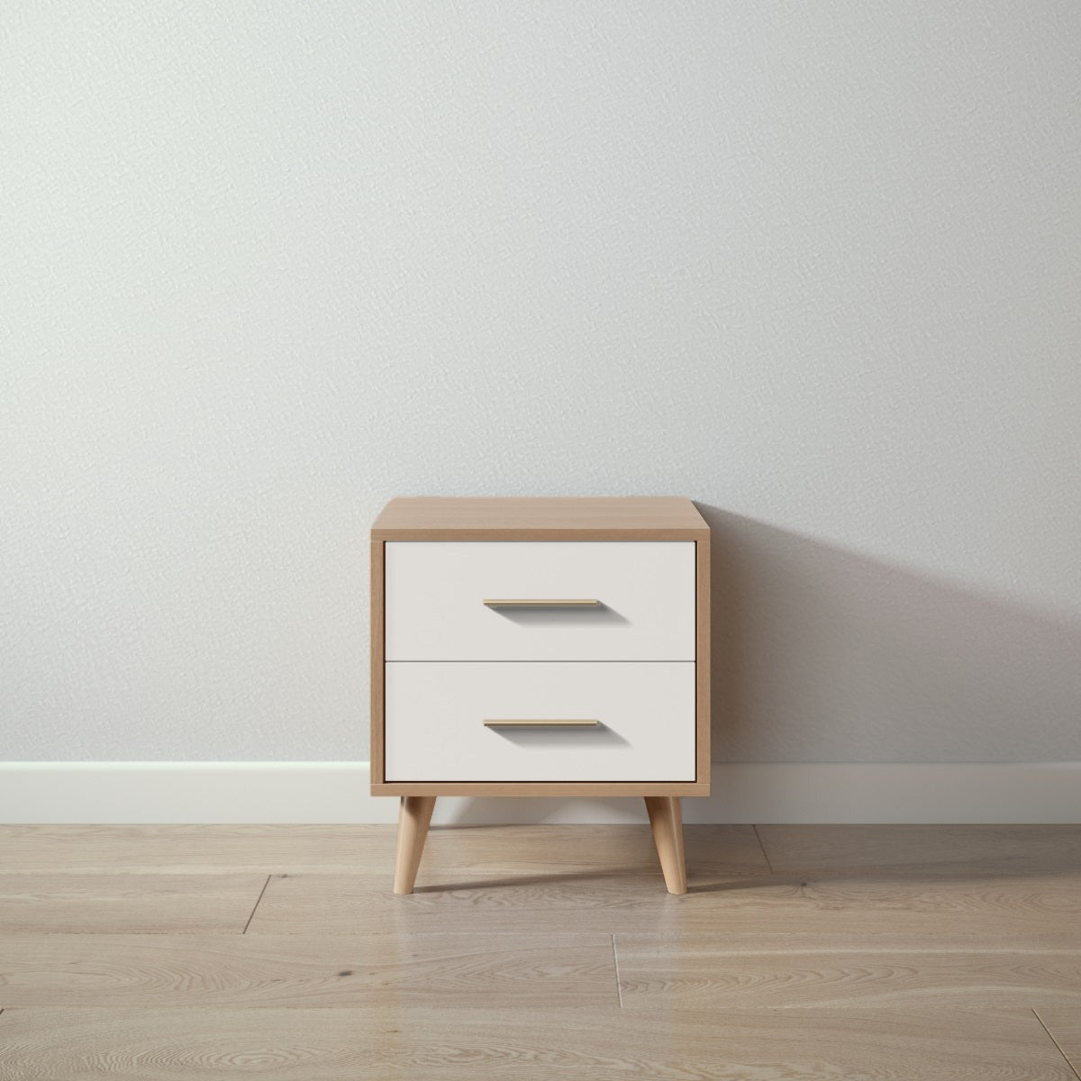 New York Nightstand in Harvest / Bianco Satinato finish