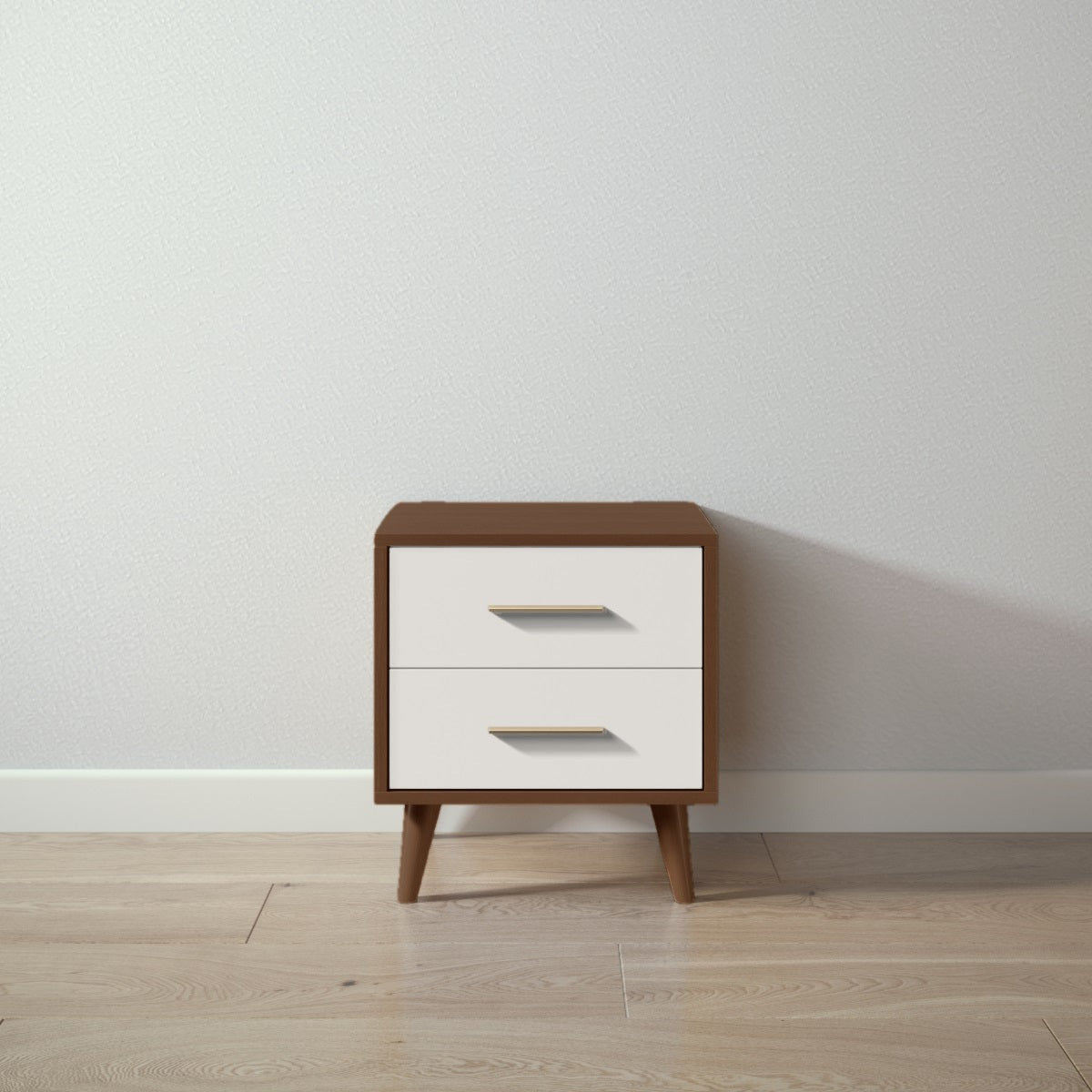 New York Nightstand in Nocello / Bianco Satinato finish