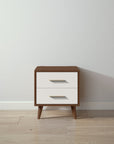 New York Nightstand in Nocello / Bianco Satinato finish