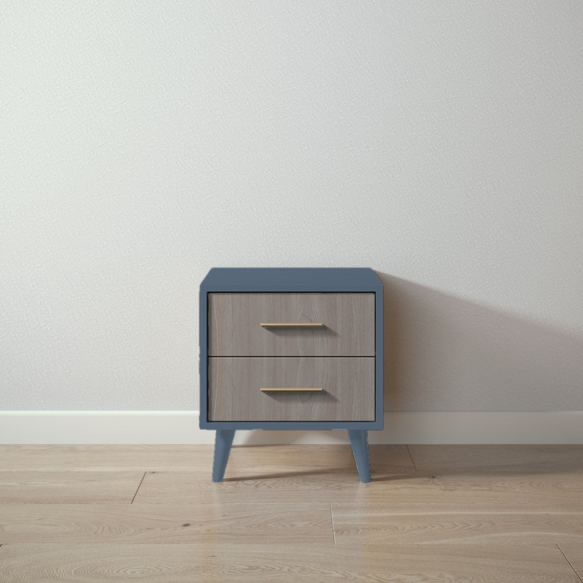 New York Nightstand in Navy / Aqua Grey finish
