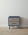 New York Nightstand in Navy / Aqua Grey finish