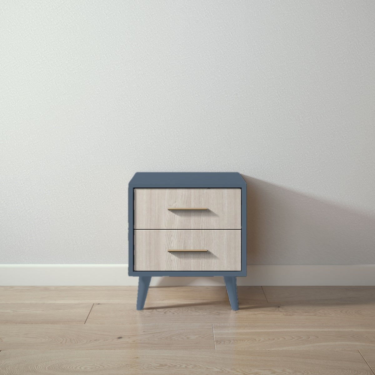New York Nightstand in Navy / Ash finish