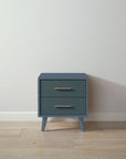 New York Nightstand in Navy / Rosemary finish
