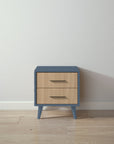 New York Nightstand in Navy / Sandstone finish